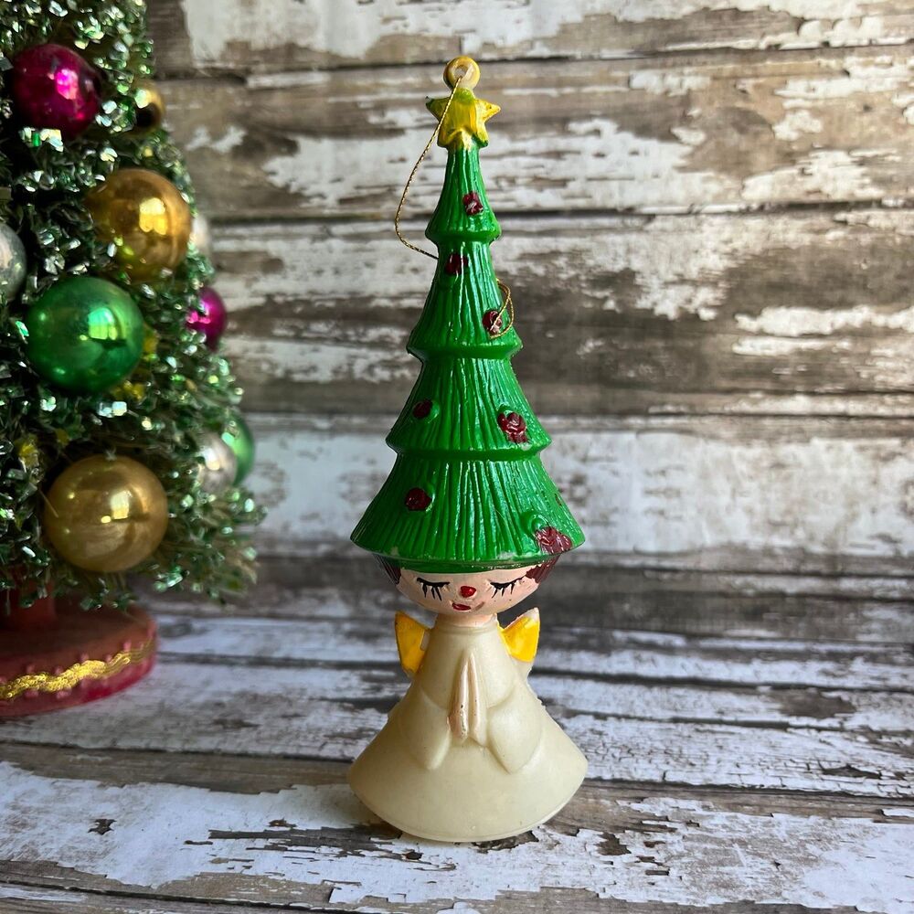 Vintage Christmas Tree Angel Ornament